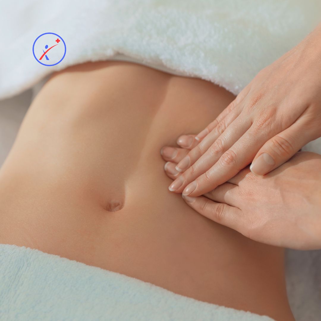 Splošni prikaz možne terapevtske aplikacije na abdomen (trebuh).